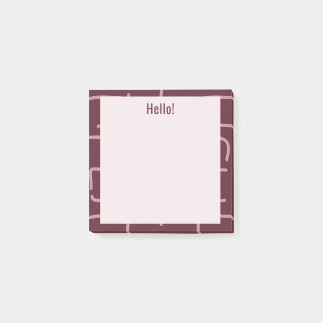 Urban Geo | Wine Berry | Blender-Muster Post-it Klebezettel (Vorderseite)