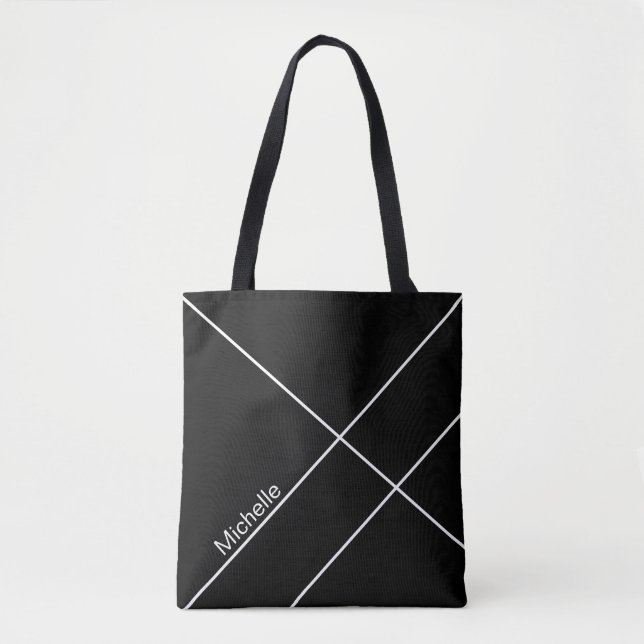 Urban Geometric Black Mit Monogramm (Vorderseite)