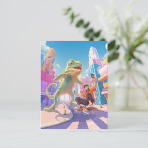 Urban Glide: Selfie eines Jungen mit riesigem Cham Postkarte