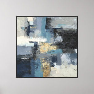 Urban Gold Schichten – Abstrakte Wandkunst Leinwanddruck