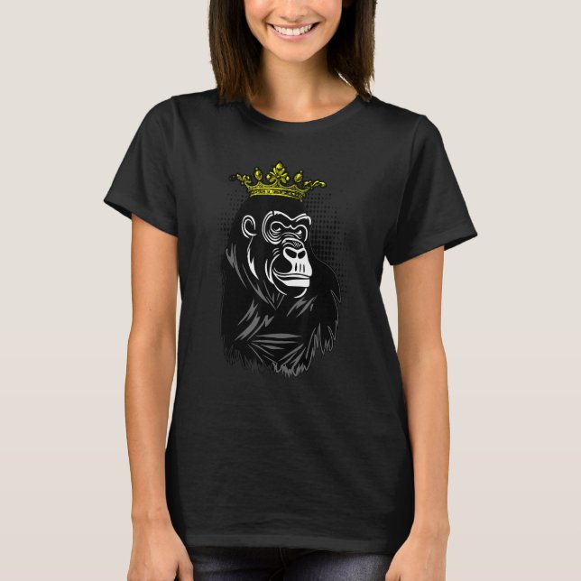 Urban Gorilla King Ape Affe Black & Yellow Graf T-Shirt (Vorderseite)