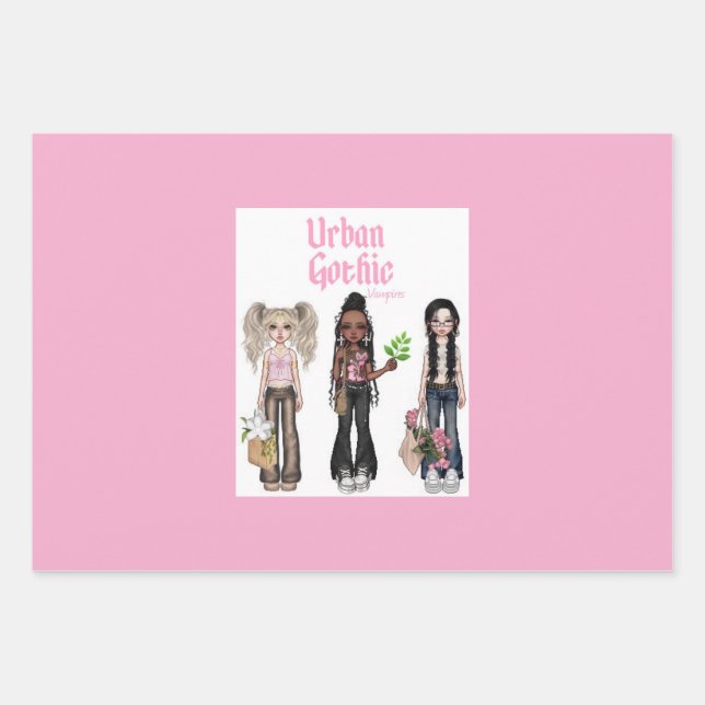Urban Gothic Vampire Geschenkpapier 11 Set (Vorderseite)