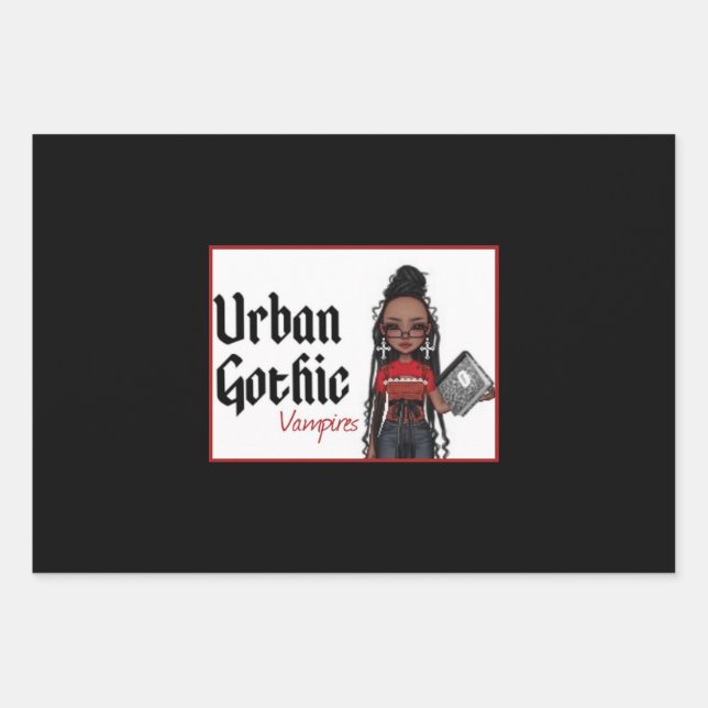 Urban Gothic Vampires Gift Wrap 10 Geschenkpapier Set (Vorderseite)