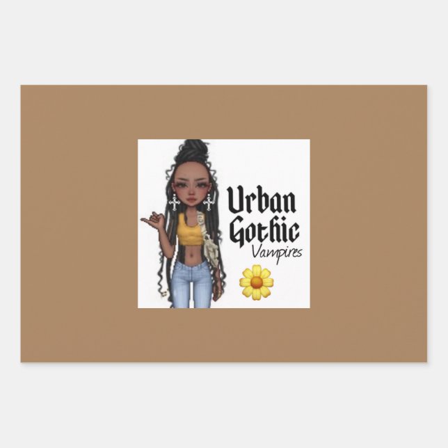 Urban Gothic Vampires Gift Wrap 4 Geschenkpapier Set (Vorderseite)