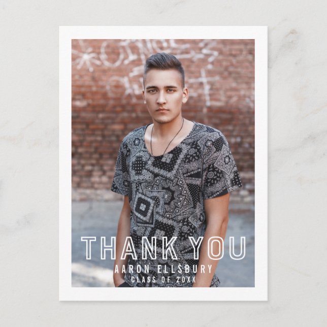 Urban Grad Foto Abschluss Danke Postcard Postkarte (Vorderseite)