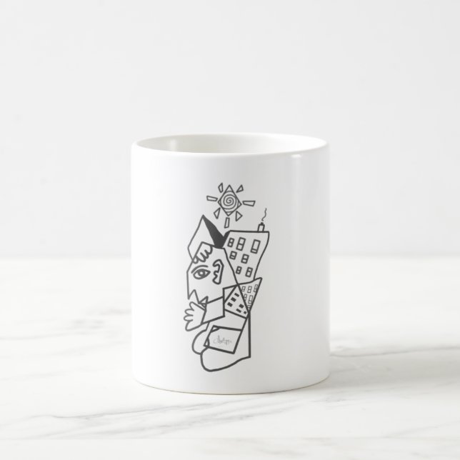 Urban Graffiti Abstrakt Cityscape Kaffeetasse (Mittel)