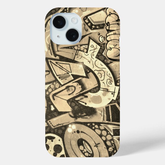 Urban Graffiti Art Beige Case-Mate iPhone Hülle (Rückseite)