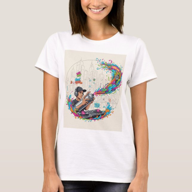 Urban Graffiti DJ Soundwave T-Shirt (Vorderseite)