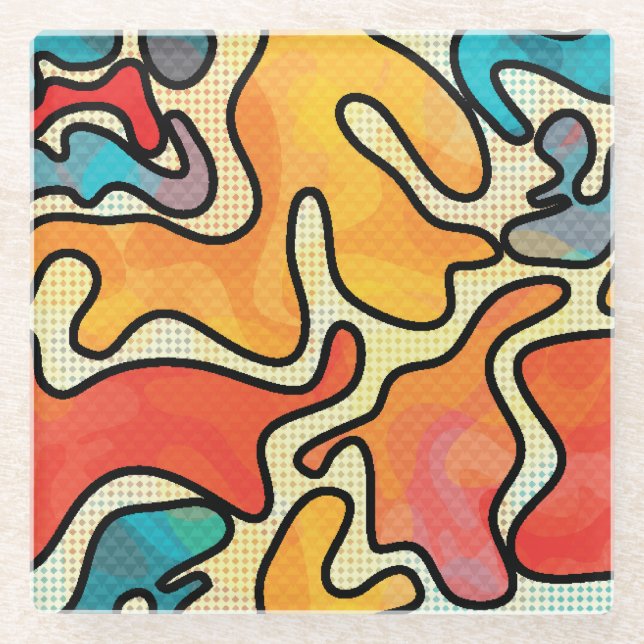 Urban Graffiti: Nahtlose Kunsttextur. Glasuntersetzer (Vorderseite)