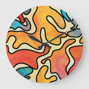 Urban Graffiti: Nahtlose Kunsttextur. Große Wanduhr