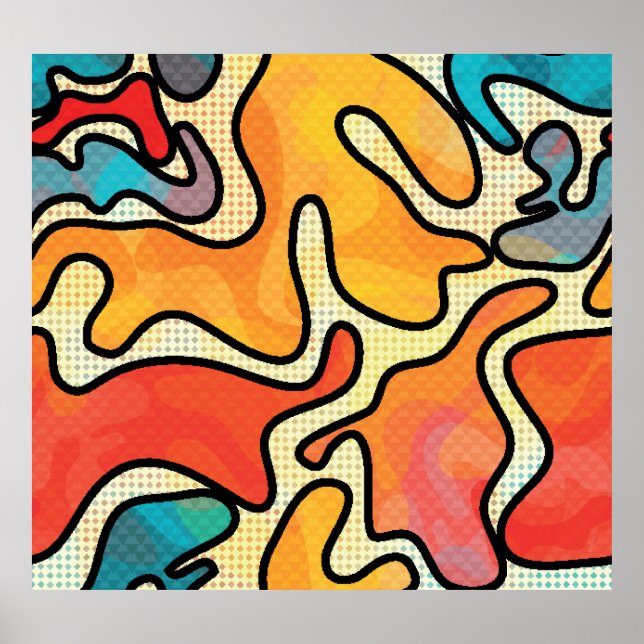 Urban Graffiti: Nahtlose Kunsttextur. Poster (Vorne)