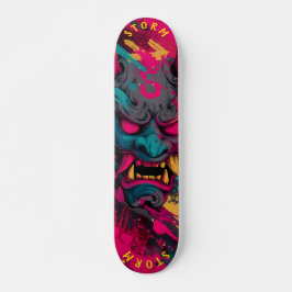 Urban Graffiti Oni Mask - Anpassbare Skate Deck Skateboard