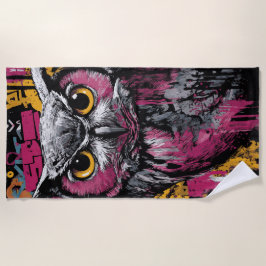 Urban Graffiti Owl Pop Art Strandtuch