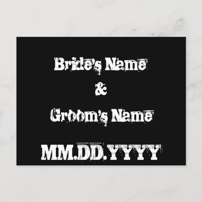 Urban Graffiti Save the Date Postcard Ankündigungspostkarte (Vorderseite)