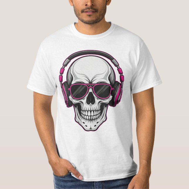 Urban Graffiti Skull DJ T-Shirt (Vorderseite)
