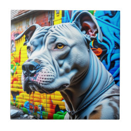 Urban Graffiti Street Art City Pitbull Lover Fliese