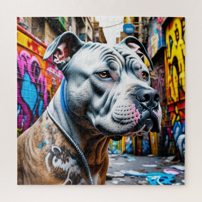 Urban Graffiti Street Art City Pitbull Puzzle (Vertikal)