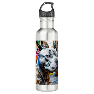 Urban Graffiti Street Art Pitbull Edelstahlflasche