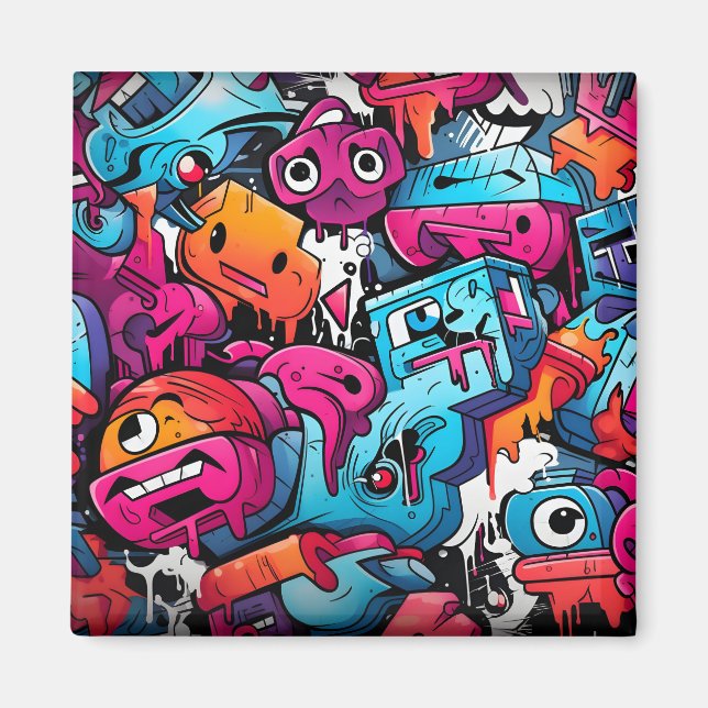 Urban Graffiti Street Art Splash Magnet (Vorne)