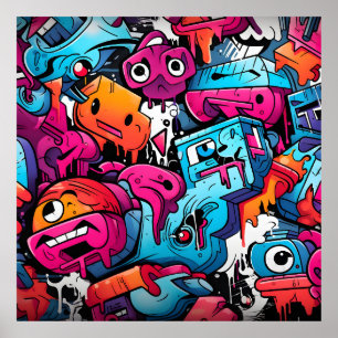 Urban Graffiti Street Art Splash Poster