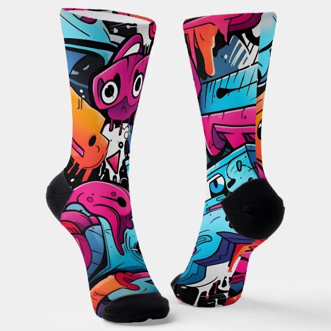 Urban Graffiti Street Art Splash Socken (Gewinkelt)