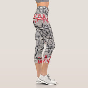 Urban Graffiti Style Capri Leggings