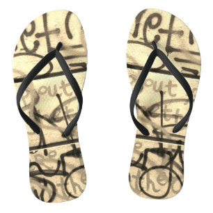 Urban Graffiti Style Flip Flops