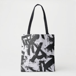 Urban Graffiti Tote Bag - Schwarzweiß Abstrakt