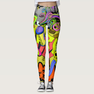 Urban Graffiti: Vintage Kunstmauer Leggings