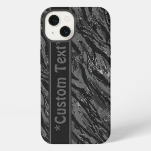 Urban Grau gestreifte Camo mit individuellem Text iPhone Hülle
