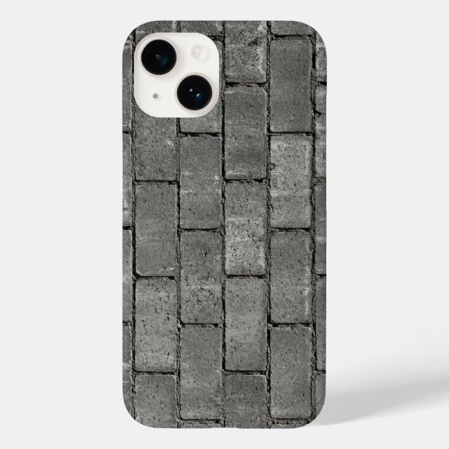 Urban Grey Brick Pavement Texture iPhone Case (Rückseite)