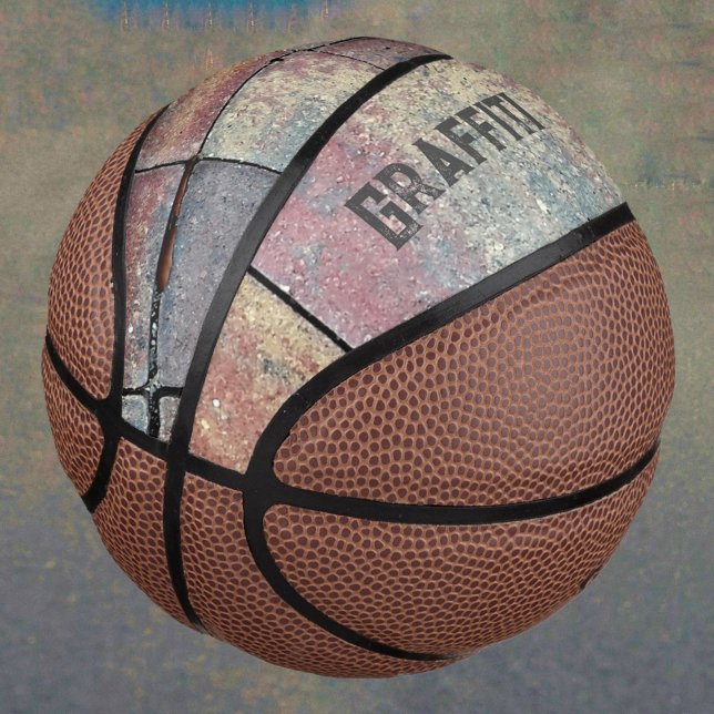 Urban Grunge Checkered Brick Customizable Basketball (Von Creator hochgeladen)