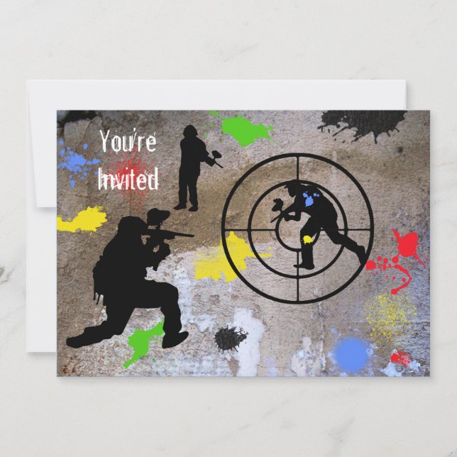 Urban Guerilla Paintball Sie sind eingeladen Einladung (Vorderseite)