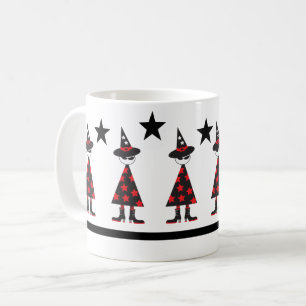 Urban Halloween Hexensternmuster Red Black Kaffeetasse