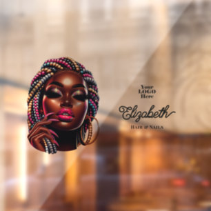 Urban Hip Hop Frauenhaus und Nägel Salon Fensteraufkleber
