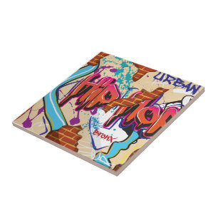 Urban Hip Hop Graffiti Wall. Fliese