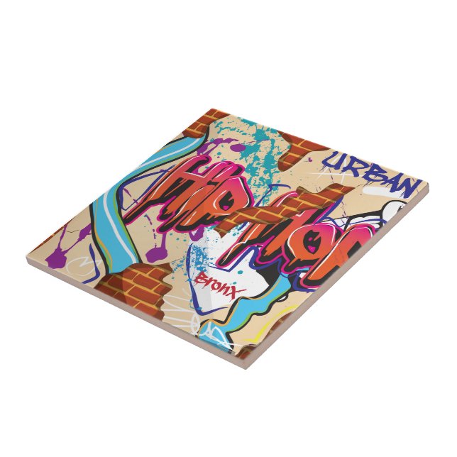 Urban Hip Hop Graffiti Wall. Fliese (Seite)