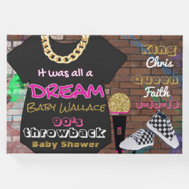 Urban Hip Hop|Pink & Gold Baby Shower der 90er Jah Gästebuch