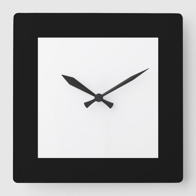 Urban Hottie Schlicht Pierot Black und White Clock Quadratische Wanduhr (Vorderseite)