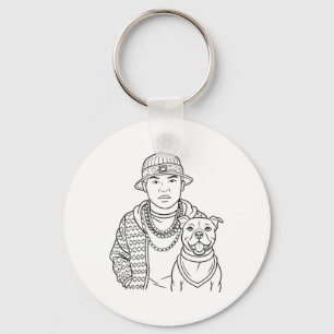 Urban Human-dog Duo Tattoo Art Street Wear Style _ Schlüsselanhänger