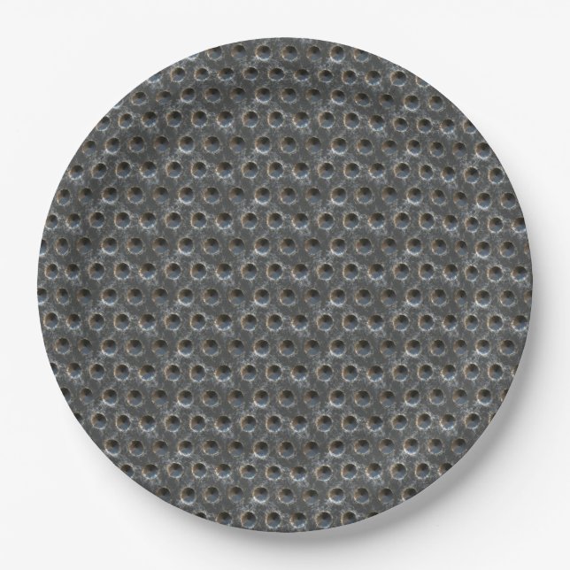Urban Industrial Metallic Texture Print Pappteller (Vorderseite)