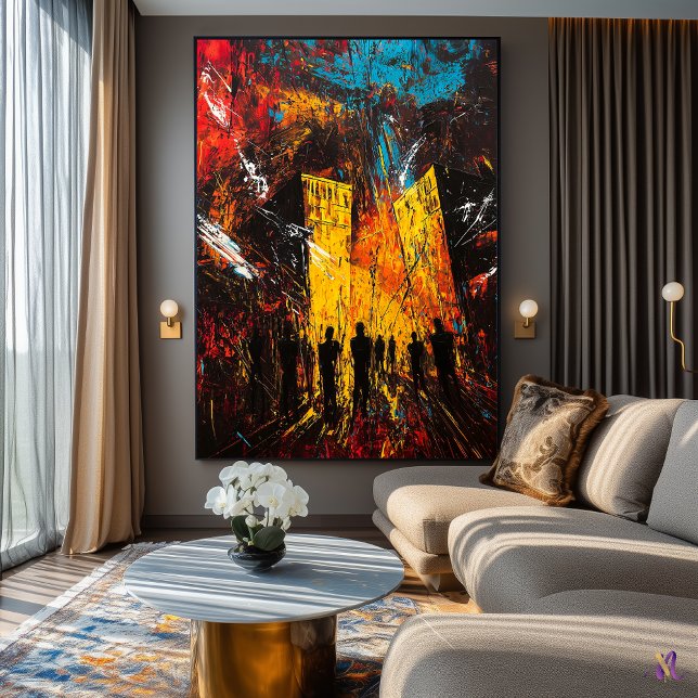 Urban Inferno - expressionistische Stadtmitte im C Poster (Von Creator hochgeladen)