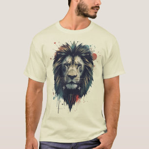 Urban King – Graffiti-Löwen-Emblem T-Shirt