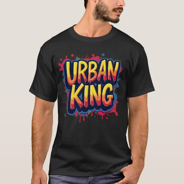 Urban King T - Shirt - Men Graffiti Streetwear T-S (Vorderseite)
