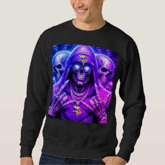 Urban Kings Totenkopf mit goldener Krone Grafik Sweatshirt