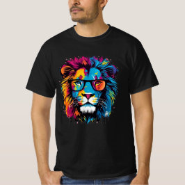 Urban Lion: Graffiti Colorful T - Shirt Art