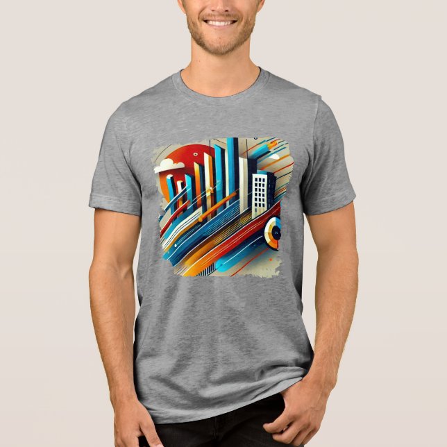 Urban Matrix - Digital Graffiti Abstrakter T - Shi Tri-Blend Shirt (Vorderseite)
