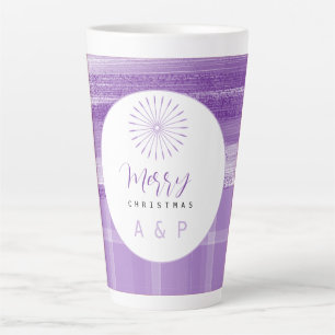 Urban Modern Lila Tartan Monogramm Milchtasse