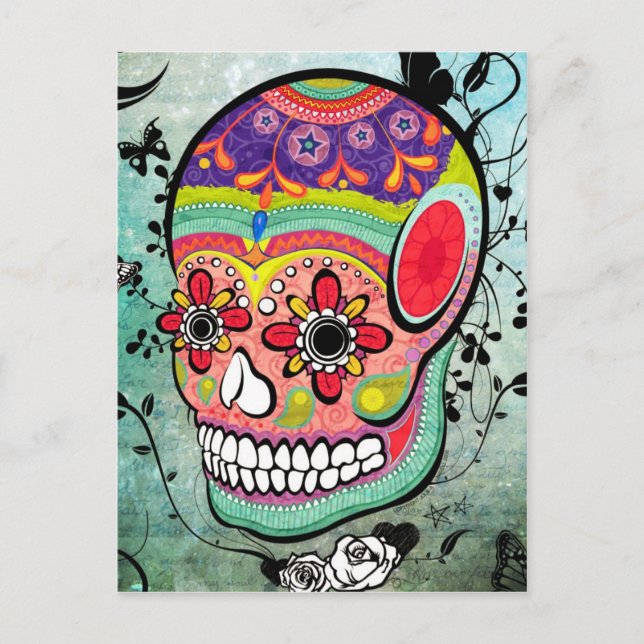 Urban Muerte Day of the Dead Illustriert Postcard Postkarte (Vorderseite)
