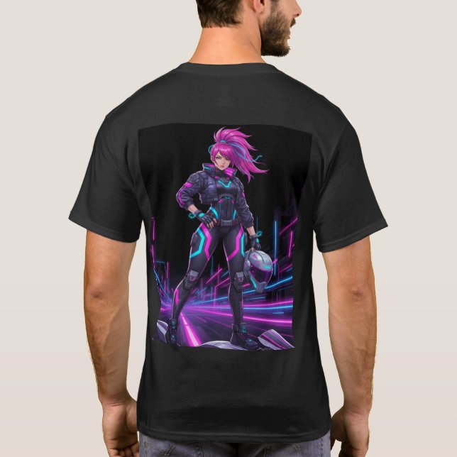Urban Myth Engine – Cyberpunk-Maschinenlegende T-Shirt (Rückseite)